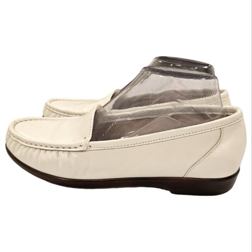 SAS Tripad Simplify Leather Moccasin Slip On Loafers 7.5 Medium White - Picture 4 of 13